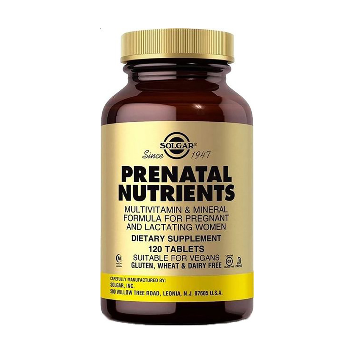 Вітамінно-мінеральний комплекс Solgar Prenatal Nutrients для вагітних та годуючих жінок, 120 таблеток